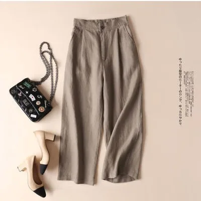 

2021 Women Autumn Casual Thin Pants Zipper Plus Size Elastic Waist Wide Leg Pant Pocket Candy Color High Waist Trousers