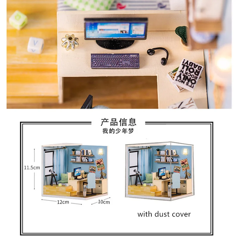 Миниатюрный Кукольный дом WINCOTEK сделай сам с мебельным пылезащитным покрытием