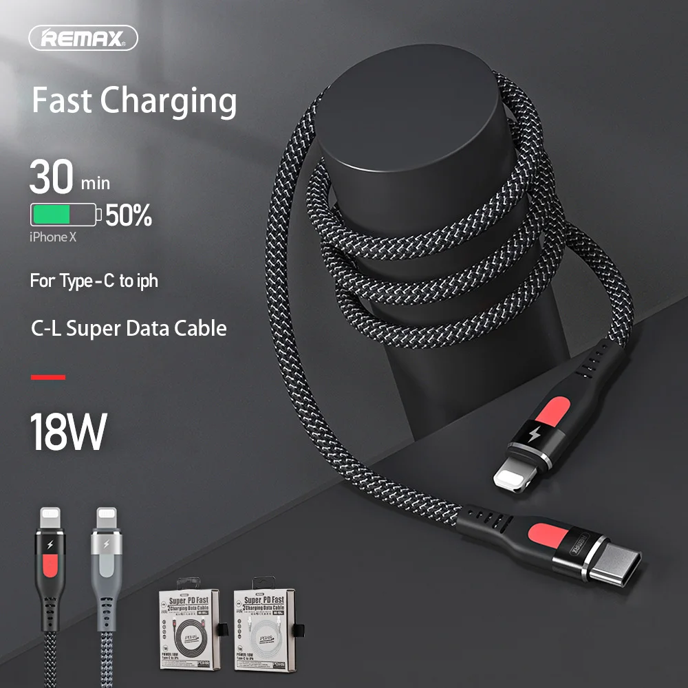 Кабель зарядный Remax с USB Type-C на Lightning 18 Вт | Мобильные телефоны и аксессуары