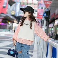 new casual stripe childrens clothes baby girls tops pants 2pcsset kids spring summer costume toddler teenage clothing