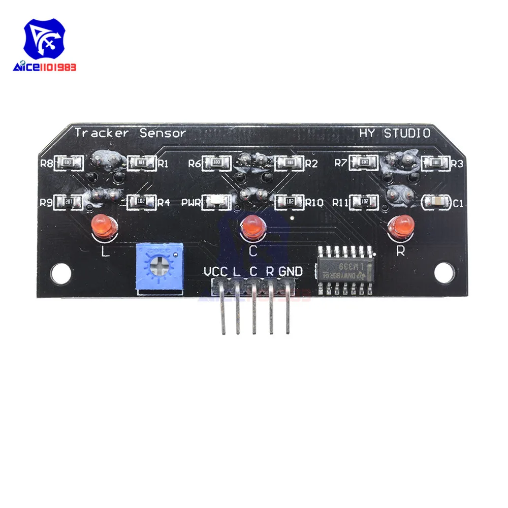 Diymore 3 канала инфракрасную линию трек модуль датчика TCRT5000 Плата расширения для