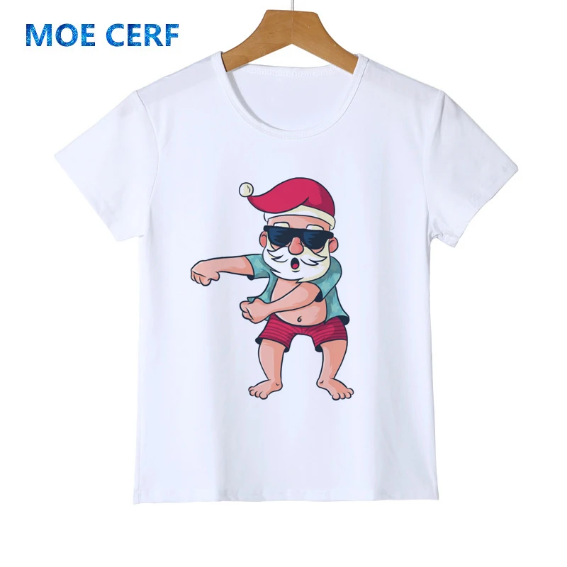 Детская футболка с рисунком Санта Клауса детские топы футболки одежда для