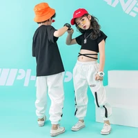 kids hip hop dance costumes cropped tops t shirts pants girls boys jazz clothing children street dancing stage performance wear