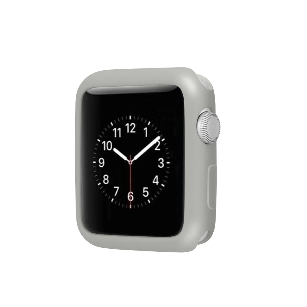 11 цветов, мягкий силиконовый чехол для Apple Watch Series 5, 4, 3, 2, 1, защитная рамка, бампер для iWatch Band 42 мм, 38 мм, 40 мм, 44 мм - Цвет: Gray