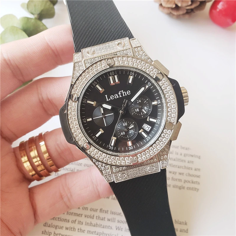

Luxury Diamond Quartz Watch Stainless Steel Material Rubber Strap Original Clasp Women's Watches Dial Diameter 42.5mm