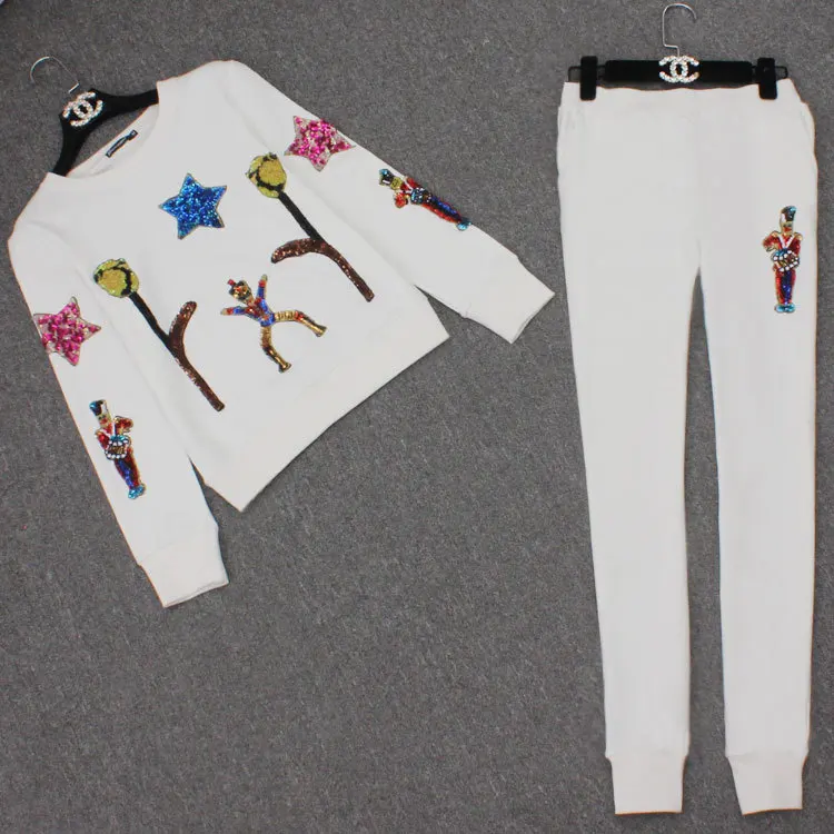 Женский костюм-двойка Модный комплект из двух предметов с разноцветными