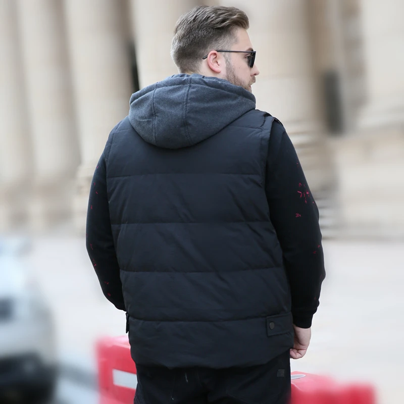 2022 winter men's duck down vest coat with a hood hat sleeveless parkas jacket for male black xxxxxxxxxxl 6xl 7xl 8xl 9xl 10xl