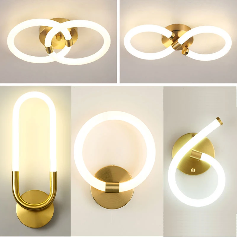

360 ° glow Wall light Simple creative Indoor Home decoration Wall lamp Villa Yard Bathroom Bedroom Corridor Bedside Courtyard