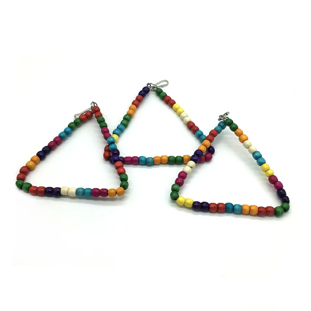 Bird Toys Parrot Swing Toy with Colorful Wooden Beads Bells and Pet Cage Hammock Hanging Chew for Small Parakeets | Дом и сад