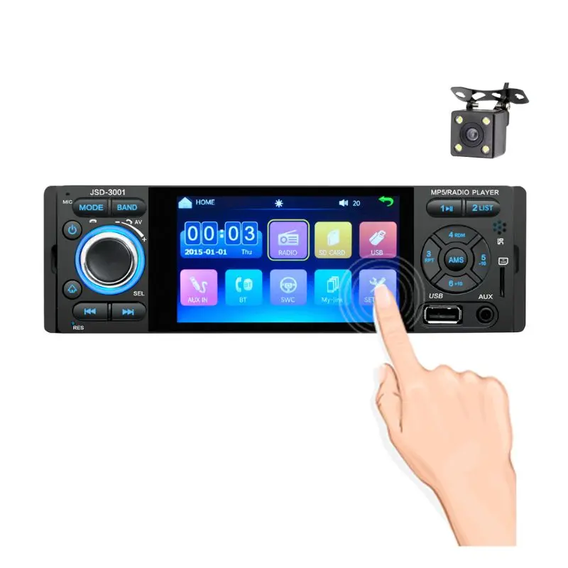 Автомобиль радио 1din 4 дюймовый сенсорный экран Авто Bluetooth стерео JSD-3001 12V