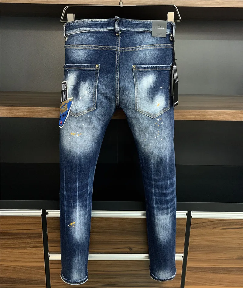 

Dsquared2 Cool Guy Hole Jeans D2 Men Pants DSQ2 Embroidered Trousers 9805
