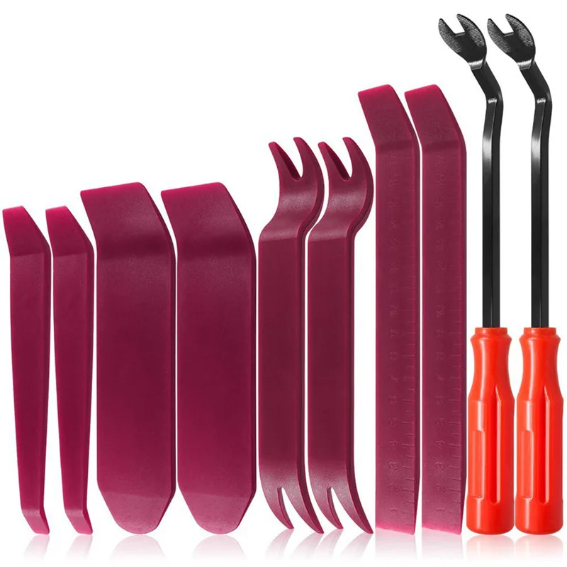 

Auto Trim Removal Tools Kit Set of 10 pcs,Car Panel Dash Radio Removal Installer Pry Tools Kit, Fastener Remover Pry Bar Scraper