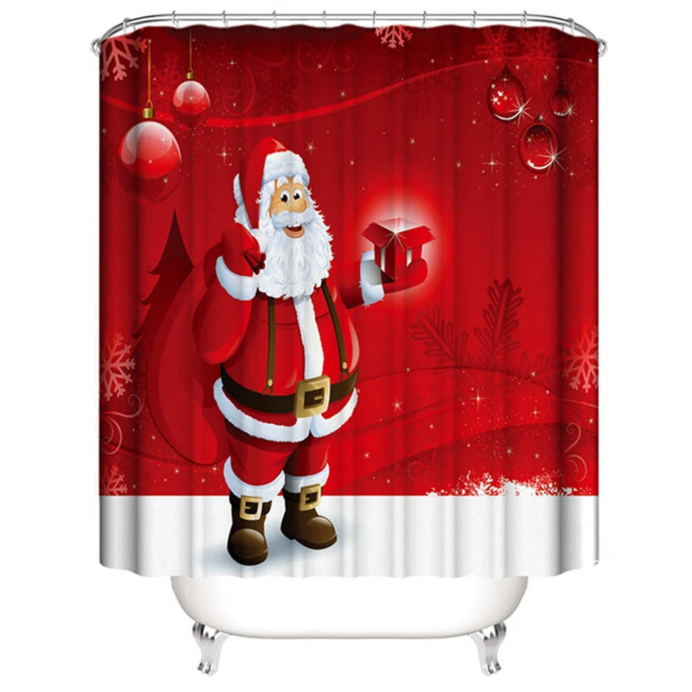Рождественские украшения красный шторка для душа с Санта Клаусом или