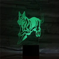 new 3d led night light wolf animal 7 colors changing creative desk lamp usb touch remote table lamps birthday gift 1313