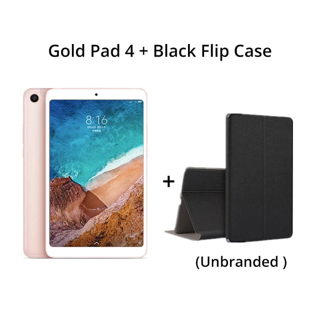 Xiaomi mi Pad 4 таблетки ПК 8,0 дюймов mi UI 10 Snapdragon 660 Восьмиядерный 32 ГБ/64 Гб 5.0MP+ 13.0MP задняя фронтальная камера двойной WiFi - Комплект: Gold N Flip Case