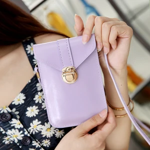 Fashion Mobile Phone Bags Portable Cell Phone Bag Cover Telephone Pouch PU Leather Women Shoulder Bags for IPhone 7 8 Redmi 8