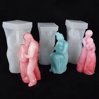 resin handmade unique craft nordic style abstract human body candle wax silicone aromatherapy candle molds