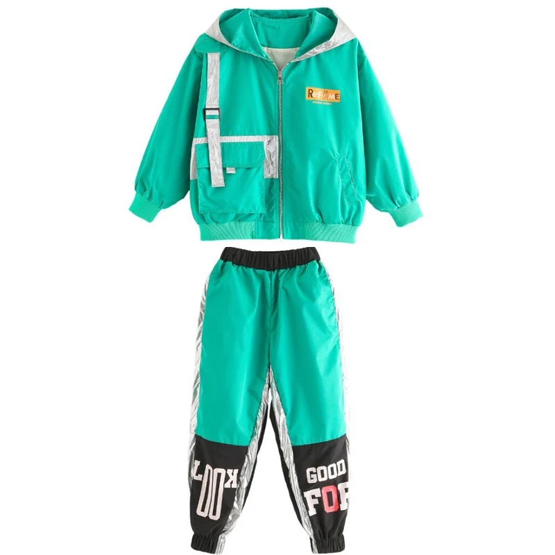 Костюмы для бальных танцев в стиле хип хоп девочек куртка с капюшоном