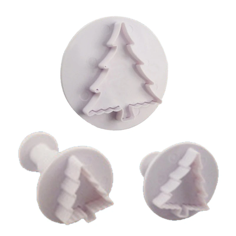 

Christmas Tree Plastic Cake Cookie Biscuit Cutter Printing Plunger Mold Fondant Baking Cake Decorating Tools Christmas Baking