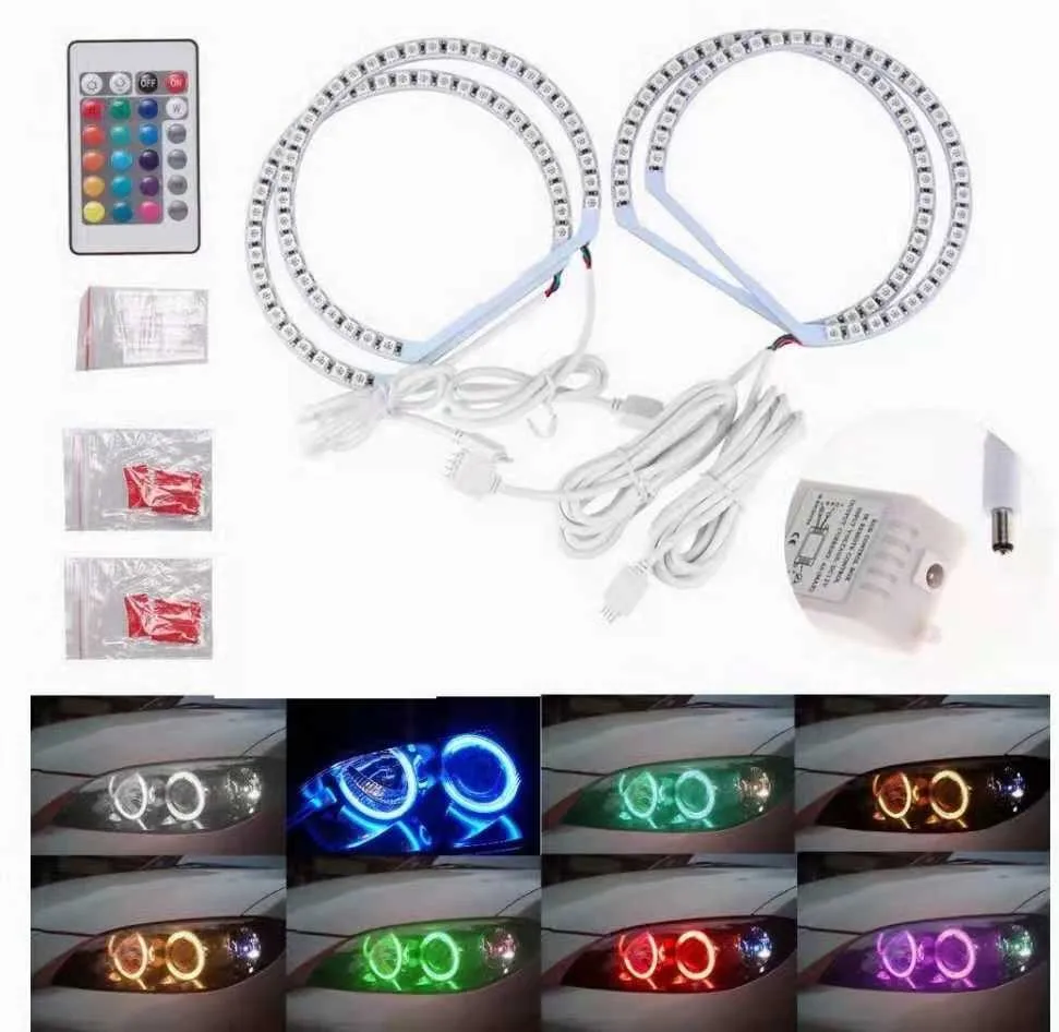 4X131MM Multi-Color RGB LED Angel Eye Halo Rings Light for BMW E46 E38 E39 3 5 7 Series | Decorative Lamps &amp Strips
