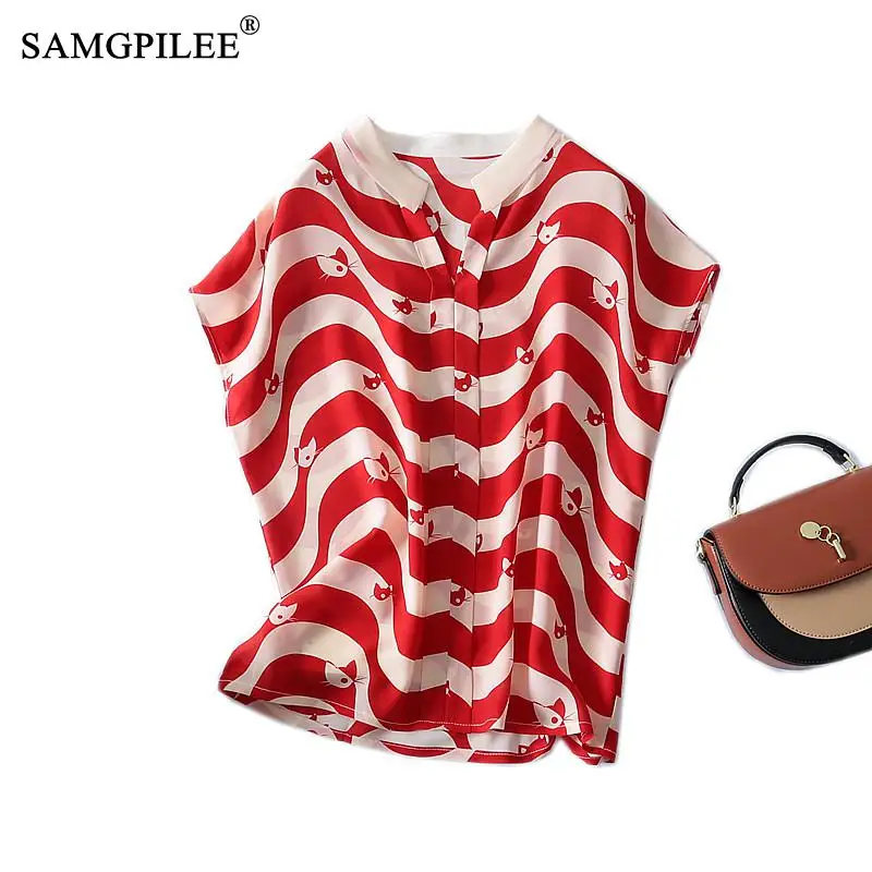 

Женская шифоновая футболка в полоску, без рукавов, размеры до 4XL