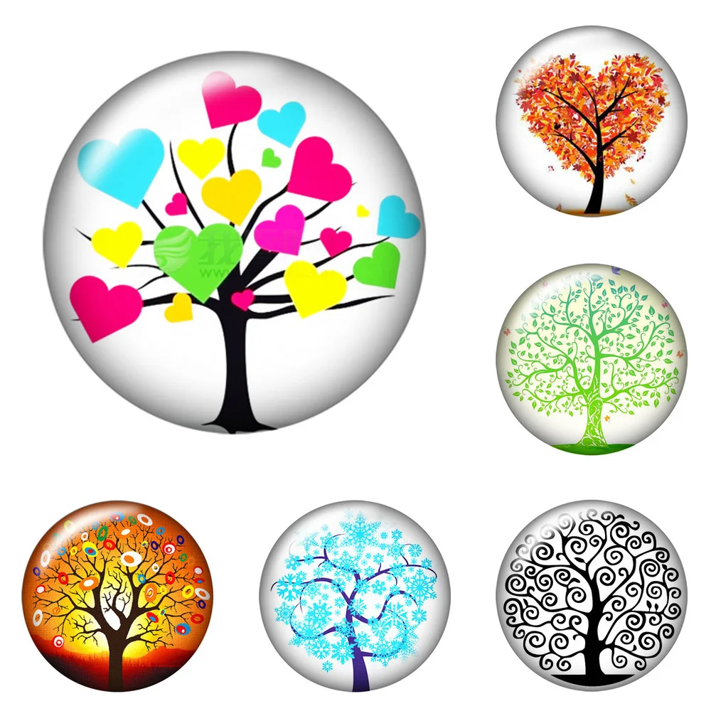 

12pcs/lot Beauty Tree of Life 12mm/18mm/20mm/25mm Round Photo Glass Cabochon Demo Flat Back Making Findings Zb0435