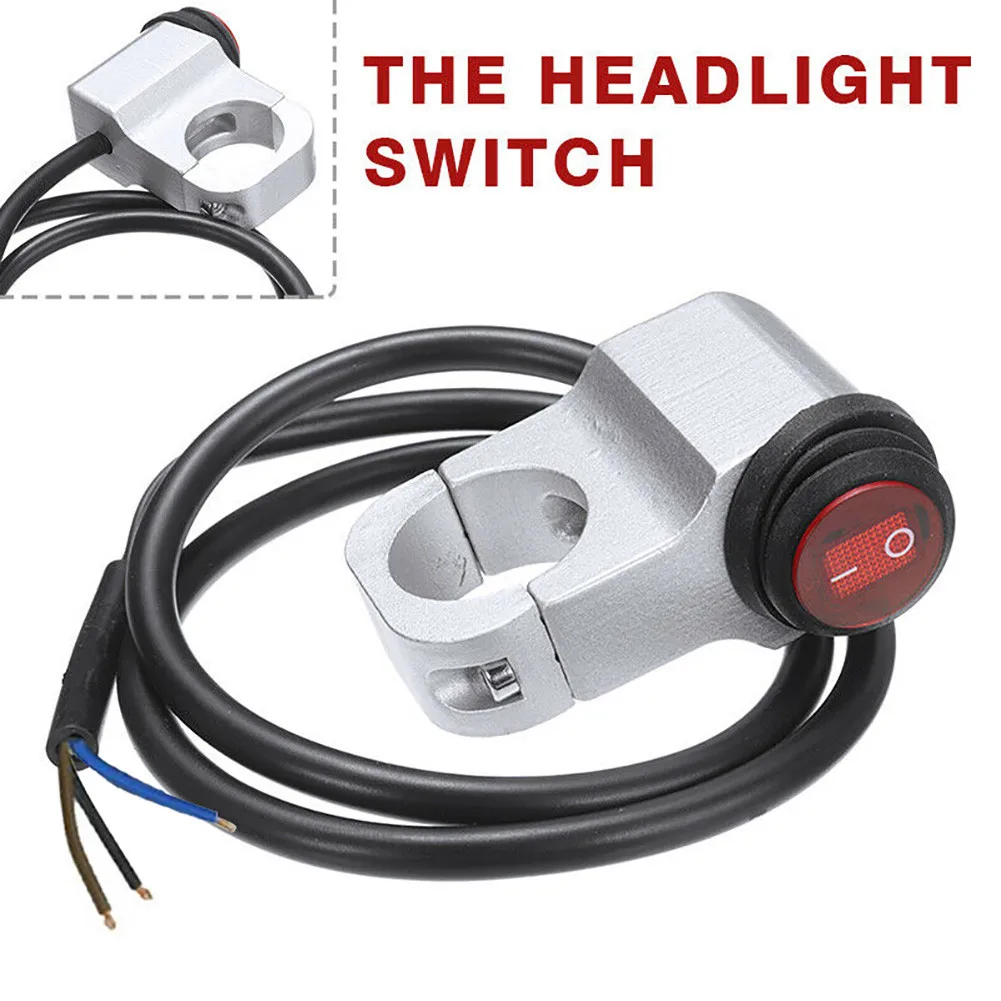 

12V Light Switch ATV Grips Handlebar Motorcycle Mounting On Off Sliver
