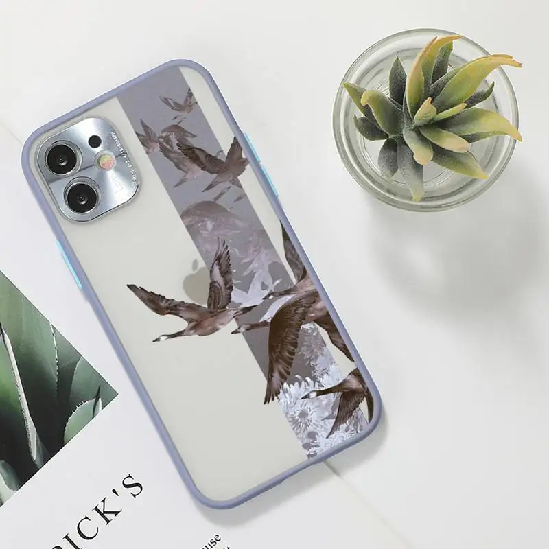 

Rose flowers art Phone Case For iPhone 12 11 Mini Pro XR XS Max 7 8 Plus X Matte transparent Gray Back Cover