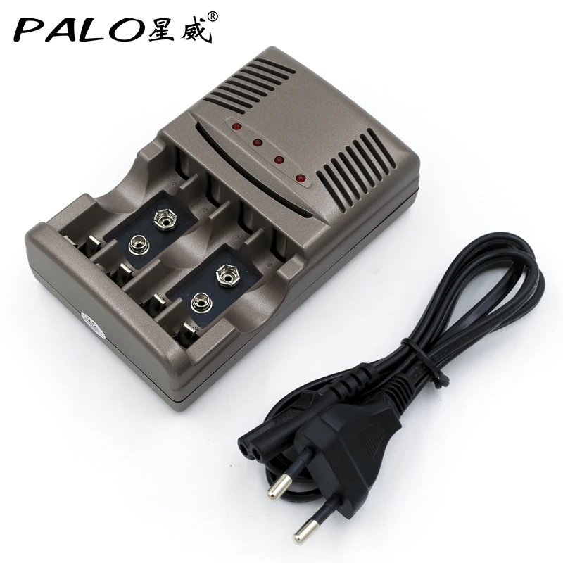 

PALO LED Light Smart Multi-function Charger For 1.2V NI-MH NI-CD AA AAA Rechargeable Batteries 9V 6F22 Battery