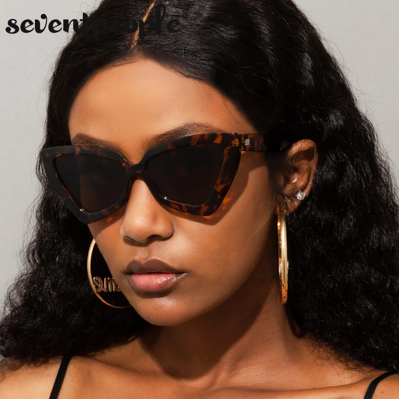 

Vintage Cat Eye Sunglasses Women 2021 Luxury Brand Channel Retro Cateye Sun Glasses For Men Fashion Big Frame Shades Unisex