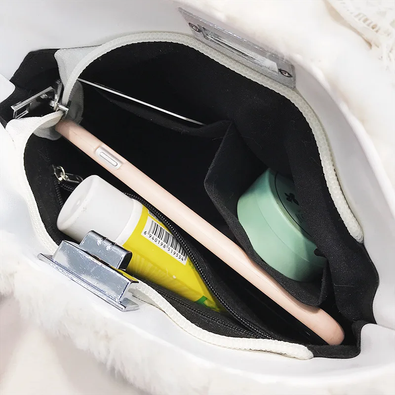 Меховая женская сумка новинка 2019 бархатная клетчатая цепочка маленькая