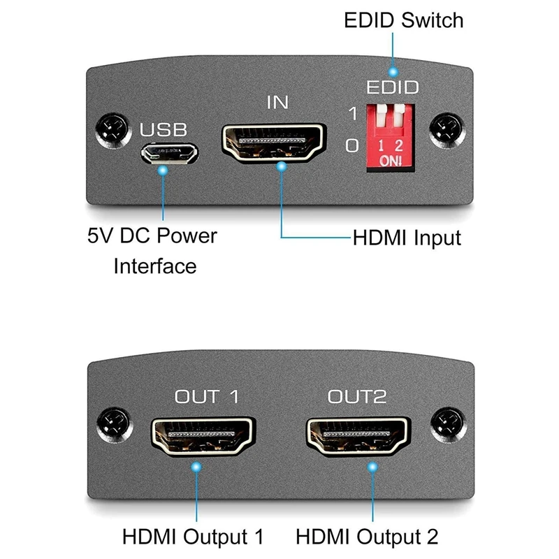 HDMI сплиттер 1 в 2 Out Поддержка EDID Функция переключатель 4K @ 30HZ 1080P 3D HDCP1.4 для