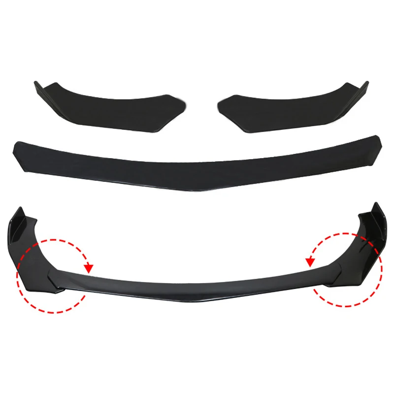 Универсальный 3 шт./компл. из углеродного волокна/глянцевый черный Автомобильный