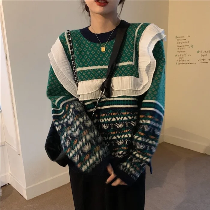 

Sweater Women's Loose Outer Sweater 2021 Early Autumn 2021 New Lazy Wind Pullover Sweater Top