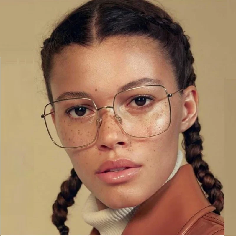 

Newest Square Frame Vintage Eeygalsses Women Optical Frames Metal Glasses Frame Clear Lens Eyeware