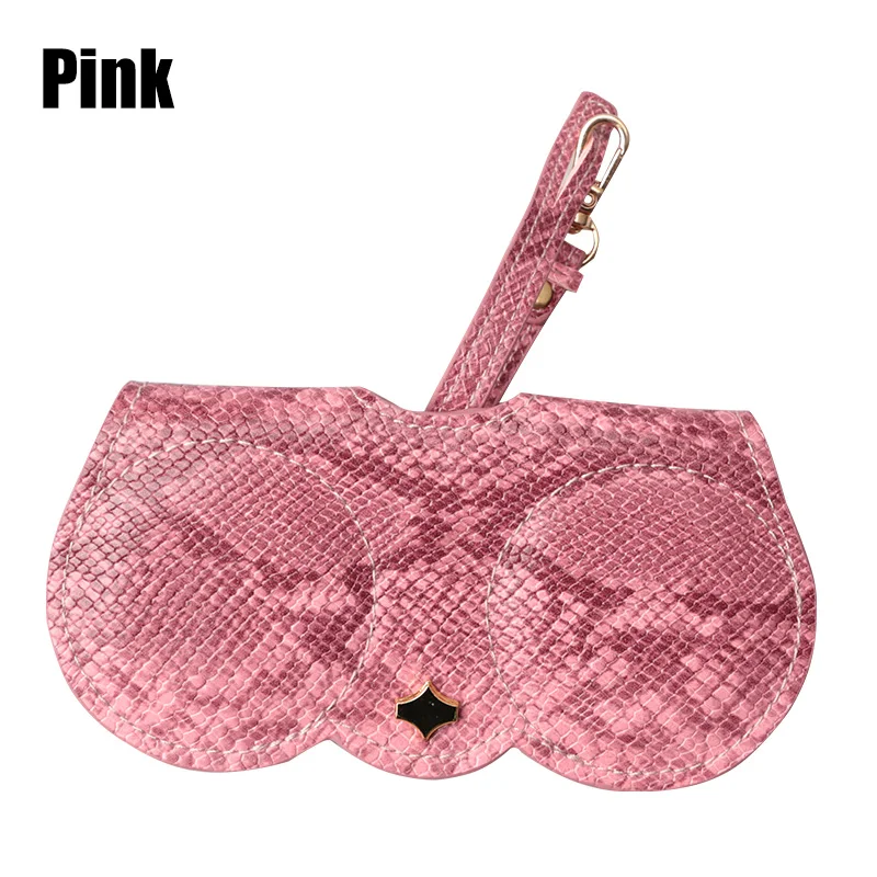 Pink Cases SOOLALA футляр для солнцезащитных очков со змеиным узором из искусственной кожи многофункциональный чехол для солнцезащитных очков Чехол для очков для женщин - Цвет: Pink Cases