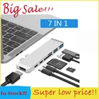 Док-станция usb-c 7 в 1, для MacBook Pro, с 4K HDMI, USB 3,0, кардридером SDMicroSD