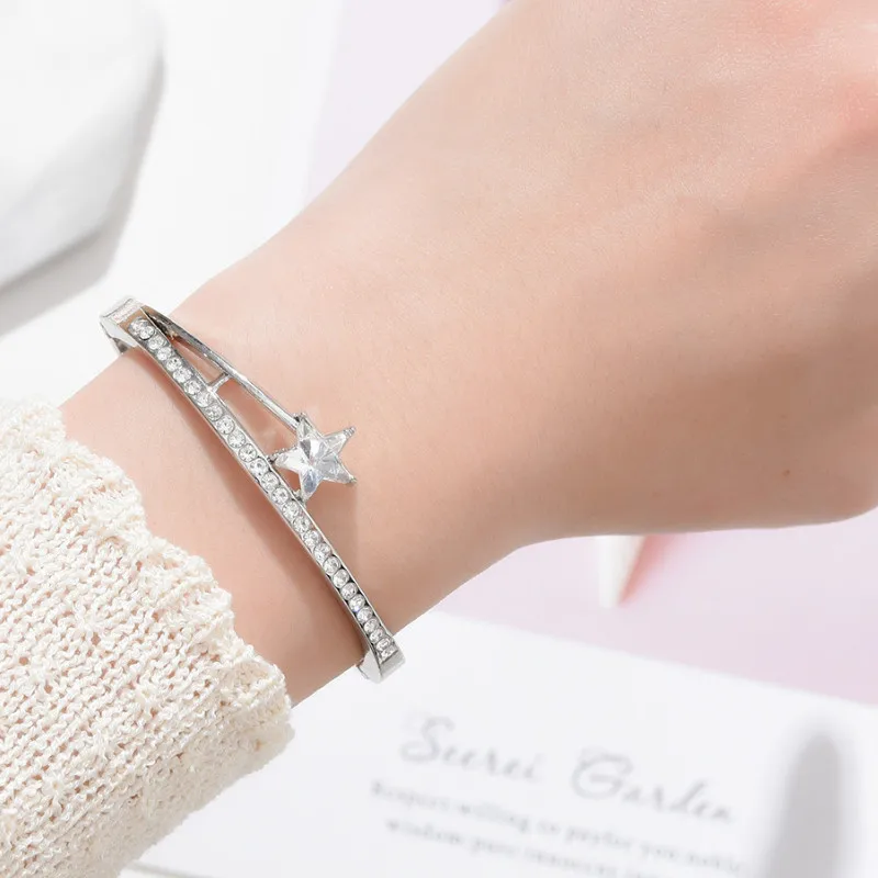 

Personality Star Diamond Bracelets Women Charm Bangle Trend Jewelry
