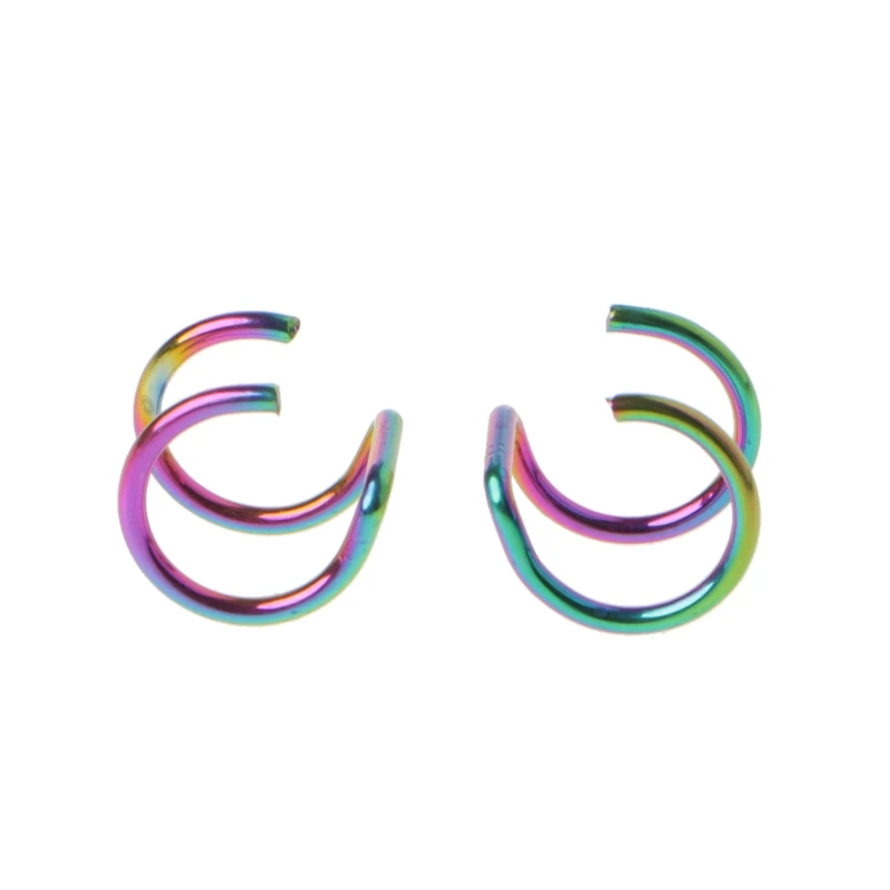 Титановые 2 кольца клипсы для ушей на спиральный хряща кольцо без пирсинга