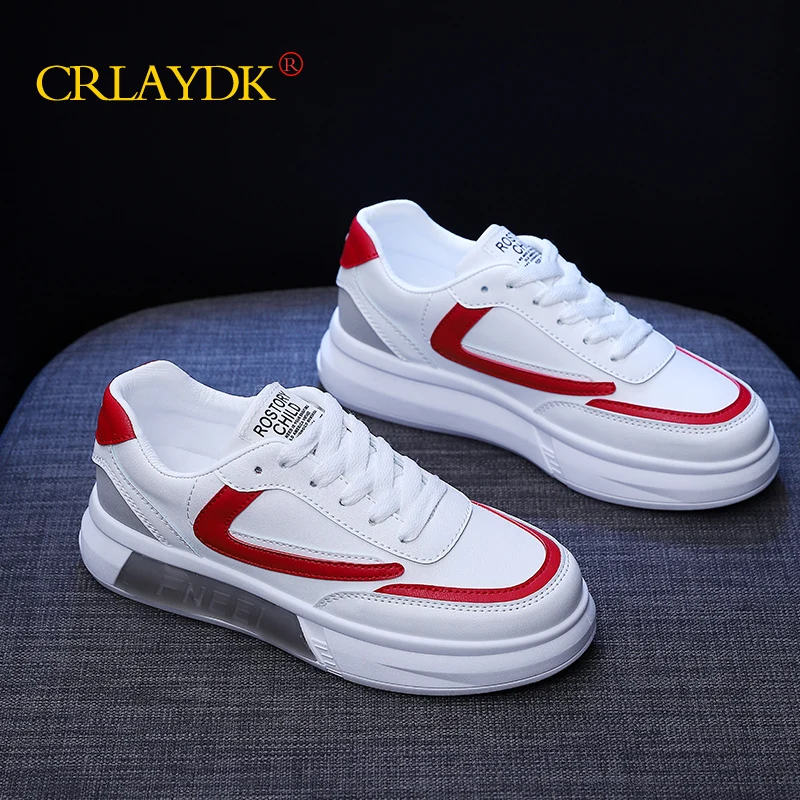 

CRLAYDK Women Skate White Shoes Platform Lace up Sneakers Walking Sport Casual Workout Tennis Ladies Breathable Girls Trainers