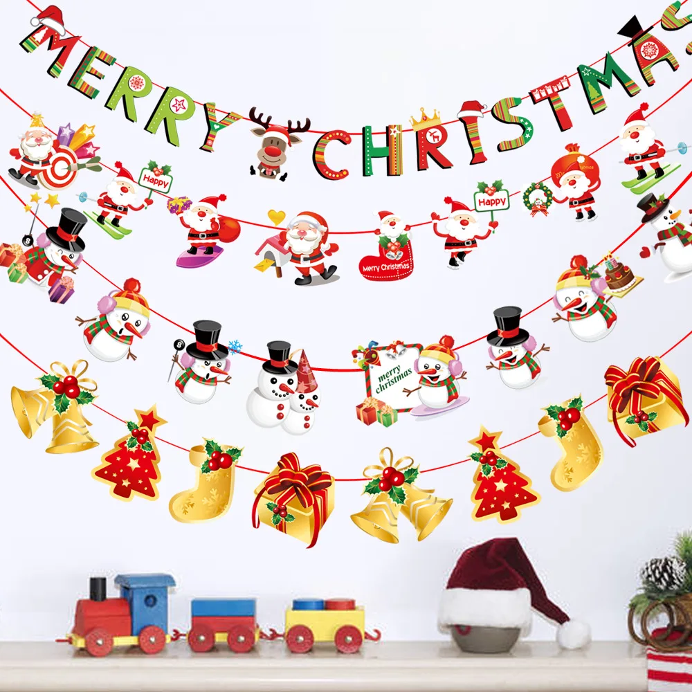 

3M Christmas Flag Ornaments Banner Christmas Tree Decorations For Home Christmas Hanging Drop Ornaments 2021 Xmas Decor New Year