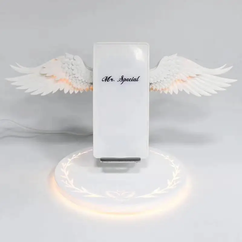 Angel Wings Qi Беспроводная зарядная док-станция 10 Вт 3,0 быстрое зарядное устройство Тип C для iPhone X XR 8 Plus Smasung S9 S10 Plus для huawei