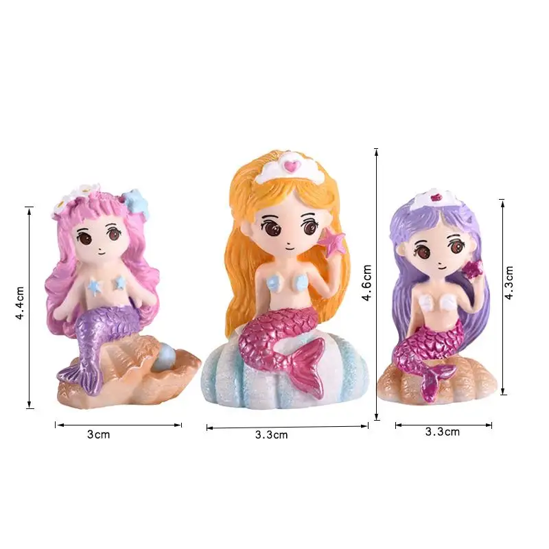 3pcs Resin craft 4 шт./компл. сексуальное вечернее платье из шифона Русалка из Фея садовые миниатюры гномов моховые террариумы Изделия из смолы фигурки для украшения дома мини-фигурки - Color: 3pcs Resin craft