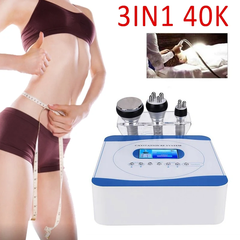 

2021 New 3 In1 40K RF Radio Ultrasonic Cavitation Slimming Machine Frequency Fat Loss Skincare Ultrasound Body Slimming Massager