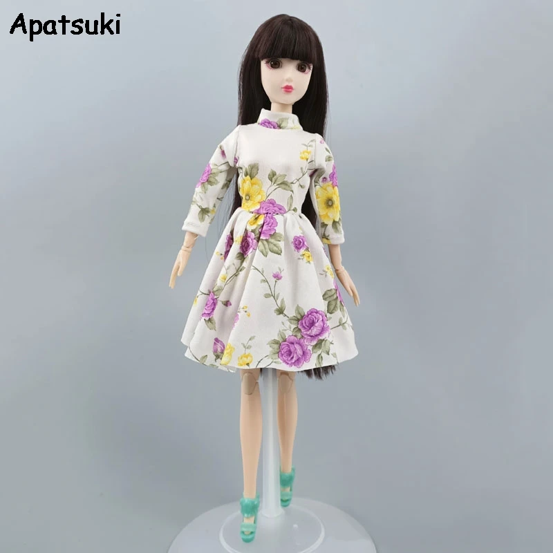 Детская игрушка модная одежда для кукол Барби цветные короткие платья с длинным