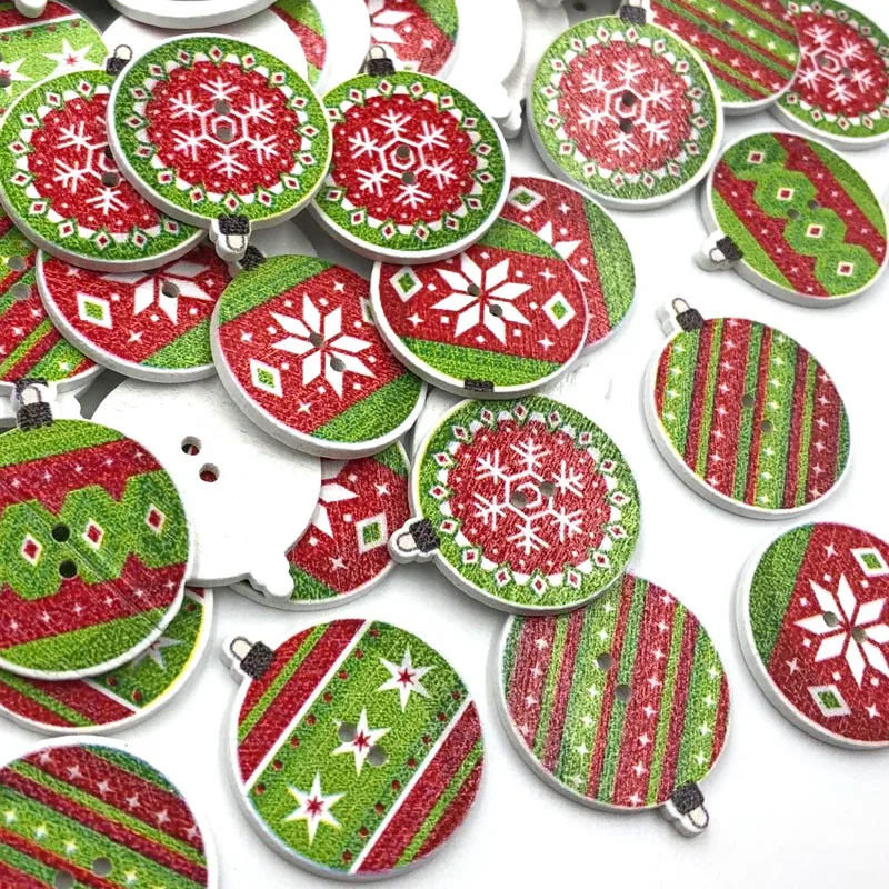 

30 шт. микс Детский Рождественский/детские с деревянными пуговицами DIY прошитая вручную 23 мм WB454