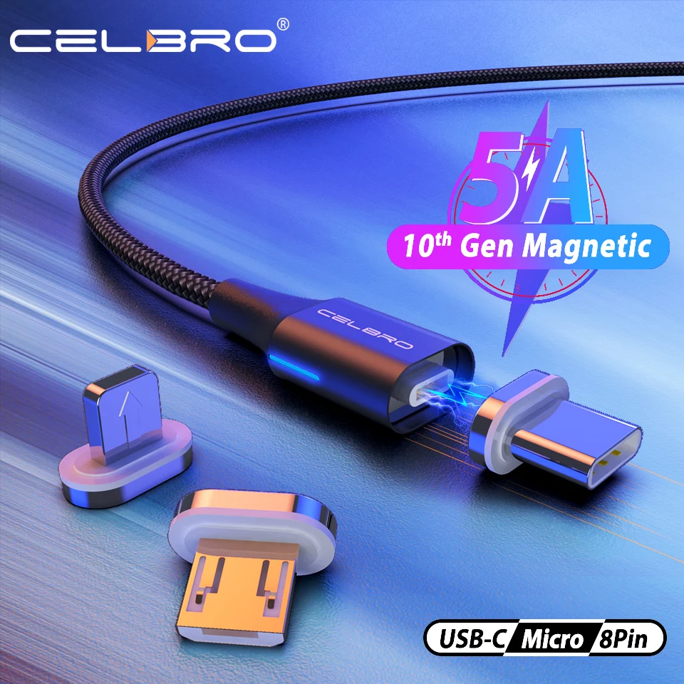 Магнитный кабель Usb Type C 5A супер быстрая зарядка Магнит cabos для huawei mate 30 p30 pro p20 Cavo