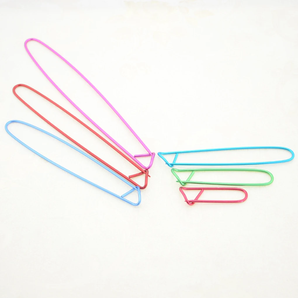 

6PCS/Set Aluminum Knitting Needles Clip Craft Stitch Holders Safety Pins Crochet Hooks Locking Weaving Sewing Tools