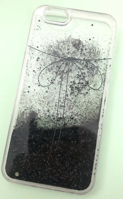 Силиконовый чехол Brilliant с блёстками для IPhone 6 / 6S Бантик черный | Мобильные
