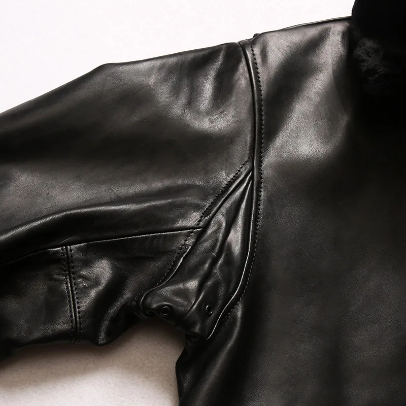 

MPG1 Big USA Size Air Force Flight Suit G1 Pilot Fur Collar Warm Horse Leather Jacket Genuine Horsehide Leather Jacket
